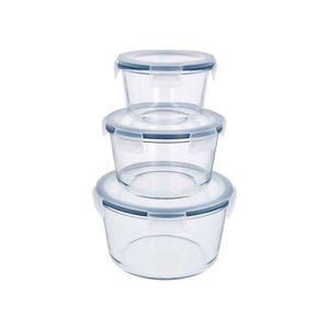 SILVERCREST® Sklenené dózy Premium, 3-dielna súprava (okrúhla, 3-dielna súprava) vyobraziť