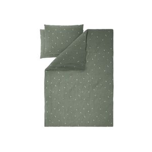 LIVARNO® Mušelínová posteľná bielizeň Premium, 200 x 220 cm (kvety/zelená) vyobraziť