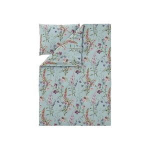 LIVARNO® Posteľná bielizeň zo saténového mikrovlákna, 140 x 200 cm (kvety/mentolová) vyobraziť