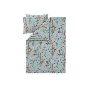 LIVARNO® Posteľná bielizeň zo saténového mikrovlákna, 200 x 220 cm (kvety/mentolová) vyobraziť