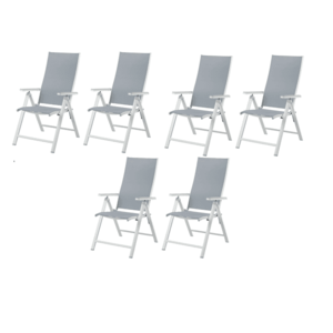 LIVARNO home Hliníkové kreslo Houston s vysokým operadlom, biele/bledosivé, 6 kusov vyobraziť