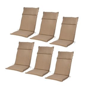 LIVARNO home Podložka na kreslo s vysokým operadlom Houston, béžová, 6 kusov vyobraziť