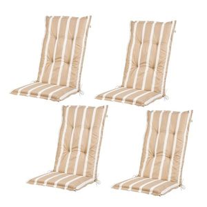 LIVARNO home Podložka na kreslo s vysokým operadlom Valencia/Miami, pruhy/béžová, 4 kusy vyobraziť