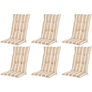 LIVARNO home Podložka na kreslo s vysokým operadlom Valencia/Miami, pruhy/béžová, 6 kusov vyobraziť