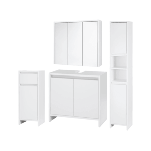 LIVARNO home Kúpeľňové skrinky Oslo, biele, 4-dielna súprava vyobraziť