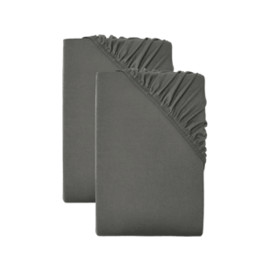 LIVARNO home Napínacia džersejová plachta, 90 – 100 x 200 cm, sivá, 2 kusy vyobraziť