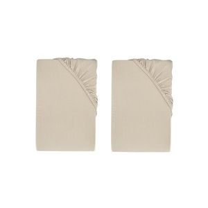 LIVARNO home Bi-elastická napínacia plachta na boxspringovú posteľ, 90 – 100 x 200 cm, béžová, 2 kusy vyobraziť