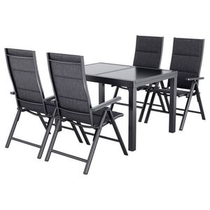 LIVARNO® Hliníkový rozťahovací záhradný stôl Houston/Toronto, 120 – 180 x 89 x 75 cm + Záhradné hliníkové kreslo Toronto, 4 kusy vyobraziť