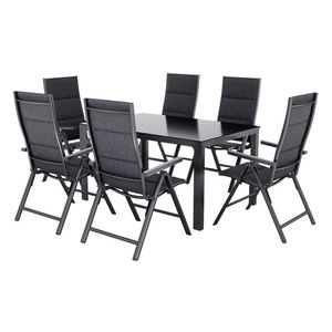 LIVARNO® Záhradné hliníkové kreslo Toronto, 6 kusov, antracitové + Hliníkový záhradný stôl Houston/Toronto, 140 x 92 x 74 cm vyobraziť
