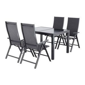 LIVARNO® Hliníkový rozťahovací záhradný stôl Houston/Toronto, 120 – 180 x 89 x 75 cm + Záhradné hliníkové kreslo Houston, 4 kusy vyobraziť