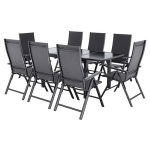 LIVARNO® Hliníkový rozťahovací záhradný stôl Houston/Toronto, 120 – 180 x 89 x 75 cm + Záhradné hliníkové kreslo Houston, 8 kusov vyobraziť