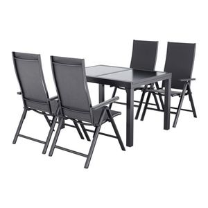 LIVARNO home Hliníkový rozkladací záhradný stôl Houston/Toronto + Hliníkové kreslo Houston, 4 kusy vyobraziť