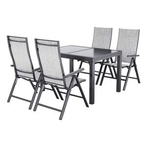 LIVARNO® Hliníkový rozťahovací záhradný stôl Houston/Toronto, 120 – 180 x 89 x 75 cm + Hliníkové skladacie kreslo Houston, 4 kusy vyobraziť