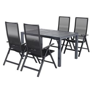 LIVARNO® Hliníkový rozkladací záhradný stôl Miami + Záhradné kreslo Miami, 4 kusy vyobraziť