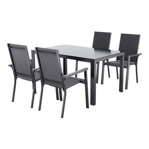 LIVARNO home Hliníkový záhradný stôl Houston/Toronto + Hliníková stohovateľná stolička Houston, 4 kusy vyobraziť