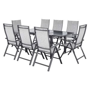 LIVARNO® Hliníkový rozťahovací záhradný stôl Houston/Toronto + Hliníkové skladacie kreslo Houston, 8 kusov vyobraziť