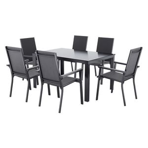 LIVARNO home Hliníkový záhradný stôl Houston/Toronto + Hliníková stohovateľná stolička Houston, 6 kusov vyobraziť