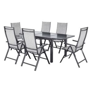 LIVARNO® Hliníkový rozťahovací záhradný stôl Houston/Toronto + Hliníkové skladacie kreslo Houston, 6 kusov vyobraziť