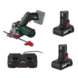 PARKSIDE® Aku ručná kotúčová píla 12 V PHKSA 12 B3 + Dvojitá nabíjačka 12 V/2 x 4, 5 A + Akumulátor 12 V/5 Ah, 2 kusy vyobraziť