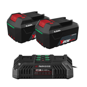 PARKSIDE® Akumulátor 20 V/4 Ah PAP 204 A1, 2 kusy + Dvojitá nabíjačka na akumulátor 20 V/4, 5 A vyobraziť