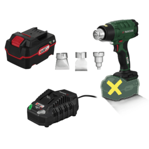 PARKSIDE® Aku teplovzdušná pištoľ PHLGA 20-Li C2 + Akumulátor 20 V/4 Ah + Rýchlonabíjačka 20 V/4, 5 A vyobraziť
