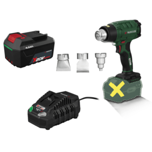 PARKSIDE® Aku teplovzdušná pištoľ PHLGA 20-Li C2 + Akumulátor 20 V/4 Ah + Rýchlonabíjačka 20 V/4, 5 A vyobraziť