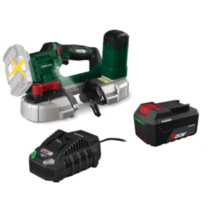 PARKSIDE® Aku pásová píla 20 V PMBA 20-Li A1 + Akumulátor 20 V/4 Ah + Rýchlonabíjačka 20 V/4, 5 vyobraziť