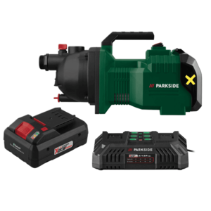 PARKSIDE® Aku záhradné čerpadlo 40 V PAGP 3000 B2 + Smart akumulátor 20 V/4 Ah, 2 kusy + Dvojitá nabíjačka 20 V/4, 5 A vyobraziť