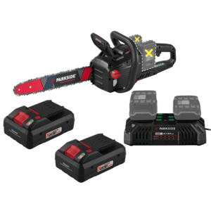 PARKSIDE PERFORMANCE® Aku reťazová píla PPKSA 40-Li C3 + Smart akumulátor 20 V/4 Ah, 2 kusy + Dvojitá nabíjačka 20 V/4, 5 A vyobraziť