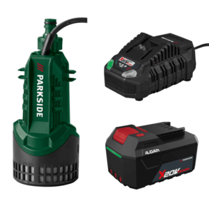 PARKSIDE® Aku čerpadlo na dažďovú vodu 20 V PRPA 20-Li B3 + Rýchlonabíjačka akumulátora 20 V/4, 5 A + Akumulátor 20 V/4 Ah vyobraziť