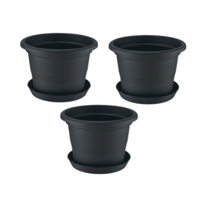 PARKSIDE® Kvetináč s miskou Winchester, 40 cm, antracitový, 3 kusy vyobraziť