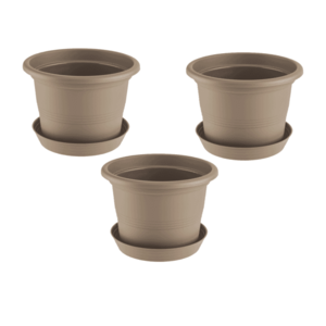 PARKSIDE® Kvetináč s miskou Winchester, 28 cm, béžový, 3 kusy vyobraziť
