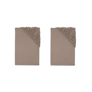 LIVARNO® Napínacia džersejová plachta, 90 – 100 x 200 cm, hnedá, 2 kusy vyobraziť
