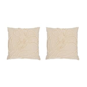 LIVARNO® Dekoratívny vankúš, 45 x 45 cm, kvety/béžová, 2 kusy vyobraziť