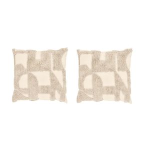 LIVARNO® Dekoratívny vankúš, 45 x 45 cm, geometrický vzor/béžová, 2 kusy vyobraziť