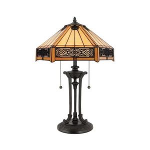 Elstead QZ-INDUS-TL - Stolová lampa INDUS 2xE27/60W/230V jantárové sklo QZ-INDUS-TL vyobraziť