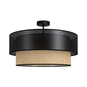 Prisadený luster BORHO 1xE27/60W/230V pr. 50 cm čierna/juta 0436 vyobraziť