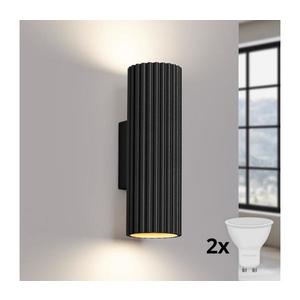 Brilagi - LED Nástenné svietidlo CRESTO 2xGU10/10W/230V 20 cm čierna BR.1649 vyobraziť