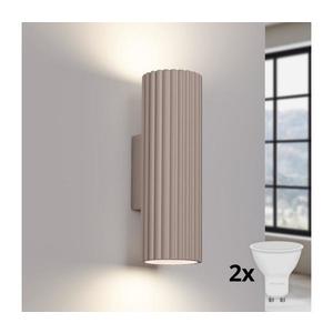 Brilagi - LED nástenné svietidlo CRESTO 2xGU10/10W/230V 20 cm taupe BR.1760 vyobraziť