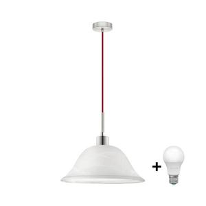 Eglo LED luster na lanku 1xE27/60W/230V biela/červená 1xEG32516+1xNSLA50010 vyobraziť