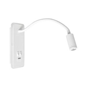 LED flexibilná nástenná lampička s USB BASE LED/8W+LED/2W/230V, biela ML6349 vyobraziť