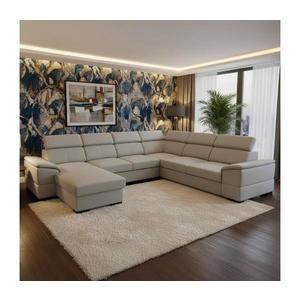 Rozkladacia sedacia súprava s univerzálnym rohom do U s úložným priestorom GRANADA svetlosivá 8590828029762 vyobraziť