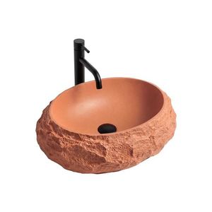 REA-U7349 - Umývadlo na dosku MIKA 38x50 cm, oranžové / imitácia kameňa REA-U7349 vyobraziť