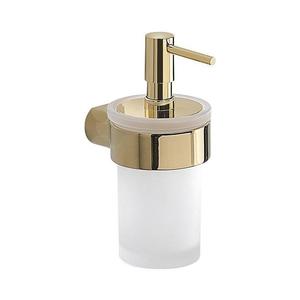 Gedy - Nástenný dávkovač mydla PIRENEI 110 ml mliečne sklo/zlatá PI8187 vyobraziť