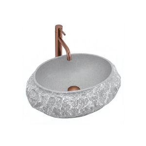 REA-U0633 - Umývadlo na dosku MIKA GABRO 38x50 cm sivá/imitácia kameňa REA-U0633 vyobraziť