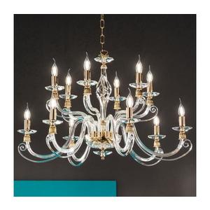 Ondaluce - Luster na reťazi 1306 12xE14/10W/230V pr. 100 cm zlatý/číry LP.1306/12 vyobraziť