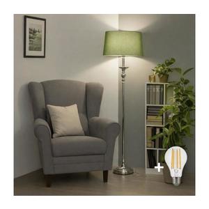 Brilagi - LED stojacia lampa CERIA 1xE27/60W/230V pr. 45 cm lesklý chróm/zelená 1xEG49175+1xEG781045 vyobraziť