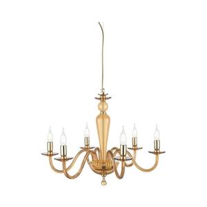 Ondaluce - Luster na lanku PAGANINI 6xE14/10W/230V priemer 70 cm zlatá/dymová béžová LP.PAGAN/6-AMB vyobraziť