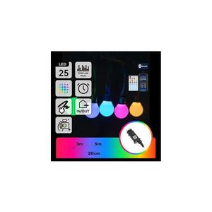 B.V. - LED RGBICW inteligentný vonkajší svetelný reťaz MESH s 25 LED, 5 m, IP44 + diaľkové ovládanie S104033VG vyobraziť