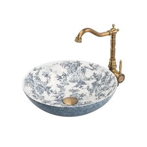 REA-U3608 - Umývadlo na dosku JULIANA 40 cm keramika/biela/modrá REA-U3608 vyobraziť